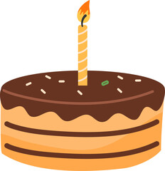 birthday cake with a single candle