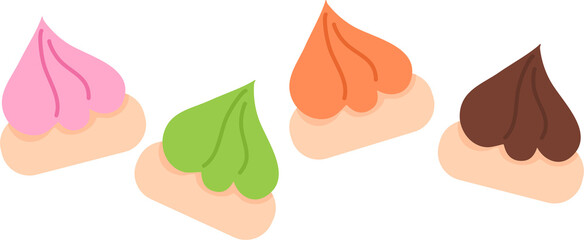 Ice Gem Biscuit Icon Traditional Snack Food