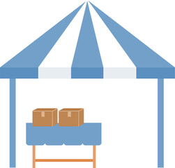 hand drawn outdoor market illustration food stalls