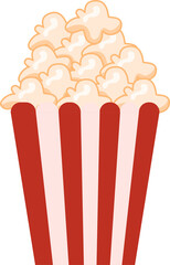 Popcorn in a red striped bucket