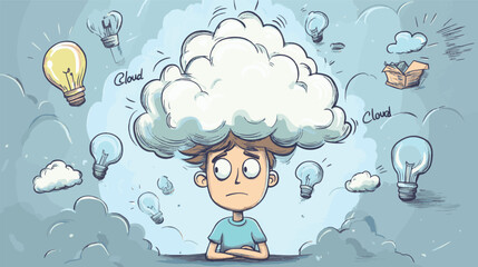 vector business man with idea