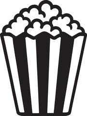 Popcorn Icon Vector, Flat Popcorn Box Silhouette Isolated on White Background.