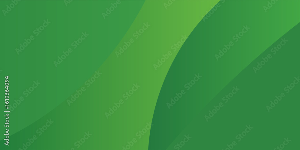 Poster abstract green background with smooth flowing curves and gradient shades. a fresh and dynamic design