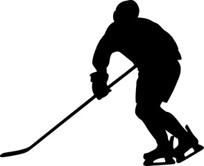 Hockey player pose silhouette