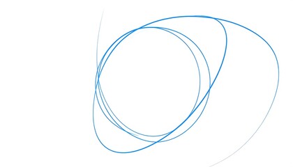 Abstract swirling blue lines forming a circular pattern on white background