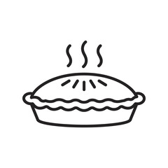 Steaming Hot Pie Vector Icon, Freshly Baked Dessert, Sweet Pastry Graphic