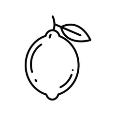 Fresh Lemon Citrus Fruit Vector Icon, Sour Ingredient, Healthy Food Graphic