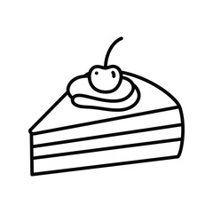 Delicious Cake Slice Vector Icon, Dessert Pastry, Sweet Treat Graphic