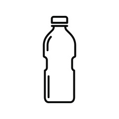 Plastic Water Bottle Outline Vector, Hydration and Drink Container