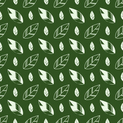 seamless pattern with green leaves