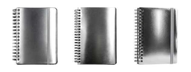 Obraz premium Three Distinct Spiral-Bound Notebooks with Glossy Covers