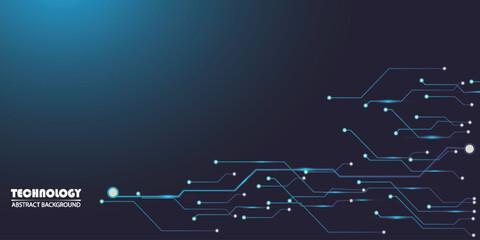 Abstract Digital Background with Circuit Lines and Light Accents