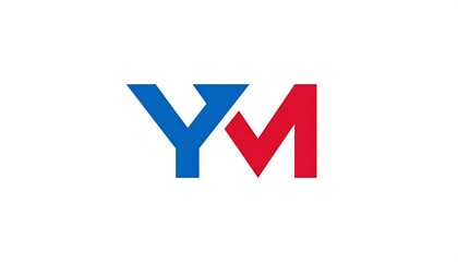 Blue and red stylized initials, interlocking and modern