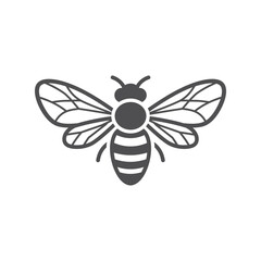 Honey bee insect icon: nature, pollination, apiculture vector illustration