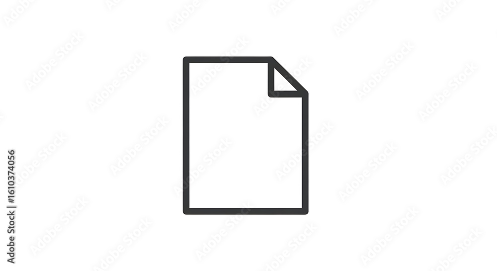 Aufkleber a simple icon of a document with a folded corner on a plain white background in a minimalist style
