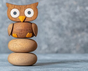Wooden stacking owls with a creative balance challenge and a cozy natural texture