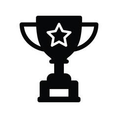 Trophy cup with star icon: top award, championship, winning prize vector