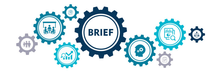 brief banner web icon vector illustration concept for product and service quality inspection with an icon of meeting, collaboration, analysis, brainstorming, plan, communication, summary, 