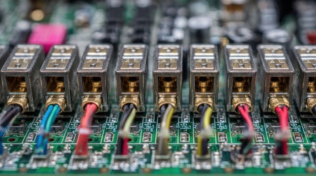 Close-up circuit board components