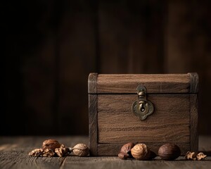 Handcrafted wooden treasure chest with tiny cozy details, perfect for imaginative storytelling play