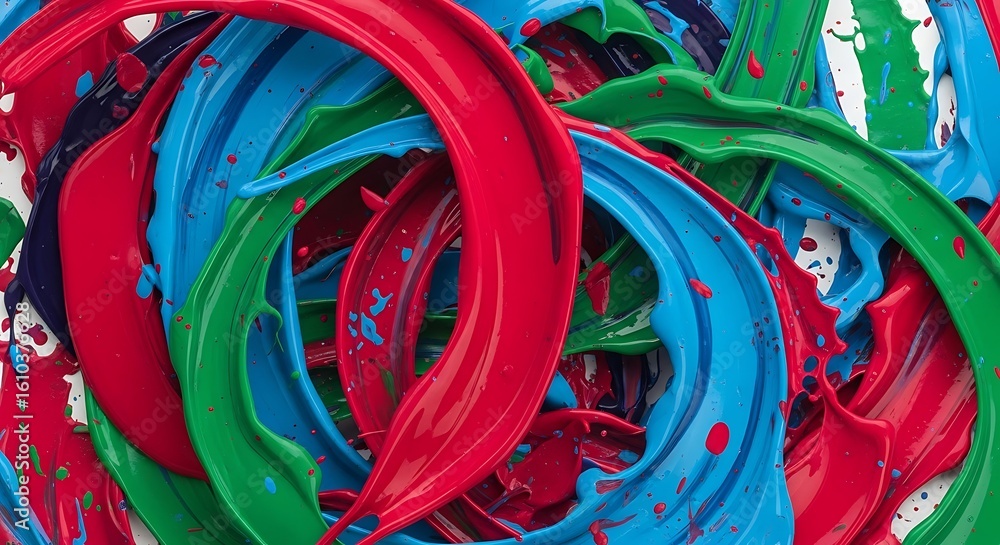 Aufkleber a dynamic swirl of vibrant paints in motion creating an abstract and colorful composition art piece