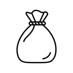 Black Money Bag Vector Icon - Wealth, Savings, and Financial Gains Symbol