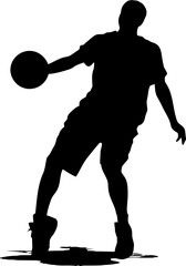 Basketball Player Dribbling the Ball Silhouette