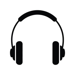 Sleek Black Headphones Vector Icon - Audio Device for Music & Communication