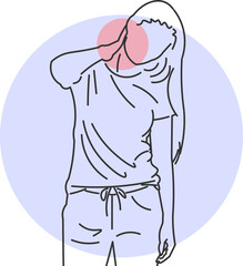 Minimalist illustration of a woman with neck pain