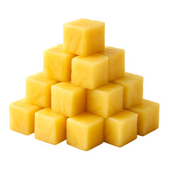 A pyramid of cubed cheese delicious dairy product snack food