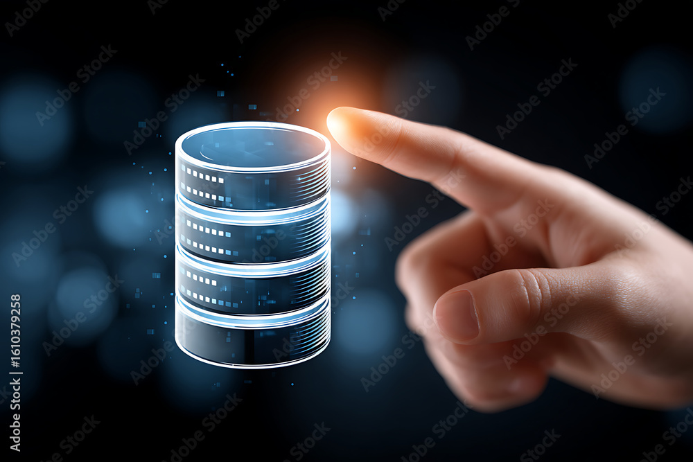 Poster advancements in technology and data management with a focus on digital databases and user interactio
