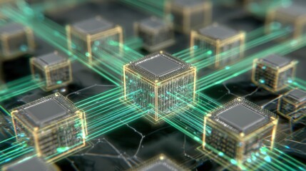 Complex network of interconnected cubes