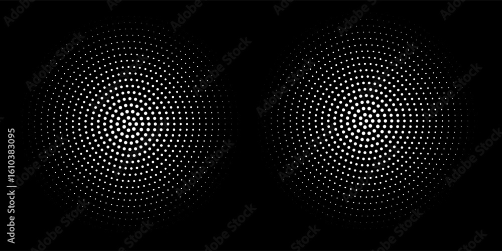 Poster set of black halftone dots backgrounds. vector modern dots halftone,pop art comic style gradient cir
