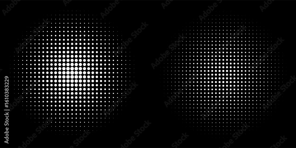 Poster set of black halftone dots backgrounds. vector modern dots halftone,pop art comic style gradient cir