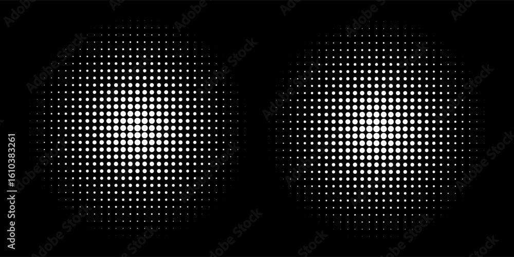Poster set of black halftone dots backgrounds. vector modern dots halftone,pop art comic style gradient cir