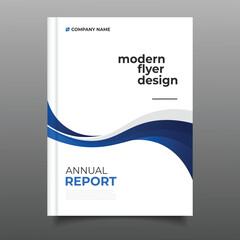 business annual report cover template flyer brochure wavy design
