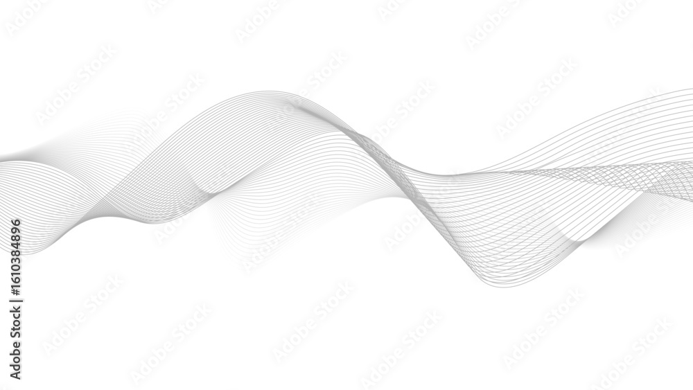 Poster abstract black lines wave curve motion on white background. wavy pattern, stylish line art and web b