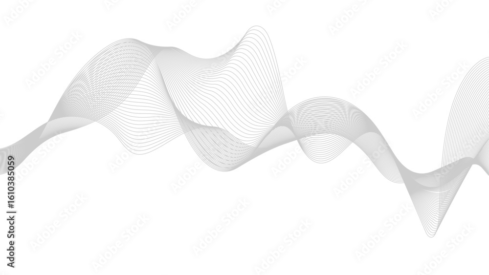 Poster abstract black lines wave curve motion on white background. abstract gray line with white background