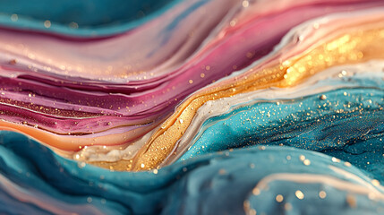 Abstract waves shimmer with gold dust. Use for web design, backgrounds, or creative marketing.