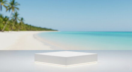 beach backdrop product podium 