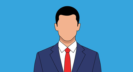 Faceless businessman illustration minimalist profile avatar vector graphic