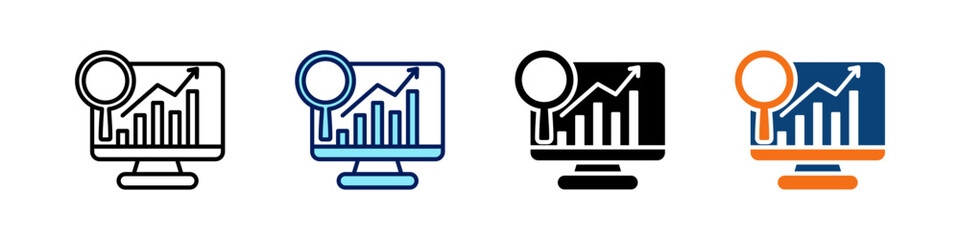Web Analytics All In One Icon Multi Styles Vector Set