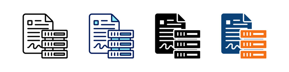 Web Hosting Agreement All In One Icon Multi Styles Vector Set