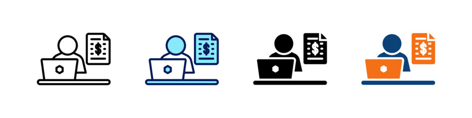 Freelance All In One Icon Multi Styles Vector Set