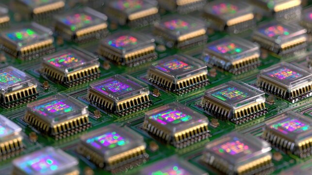Circuit board with many computer chips