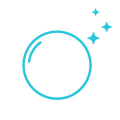 Bubble icon, Isolated on white, Blue icon set