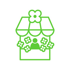 Market Flower Seller Icon on white