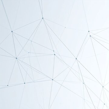 Abstract network of interconnected nodes and lines on a light gray background