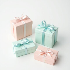 Pastel Gift Boxes in Minimalist Arrangement
