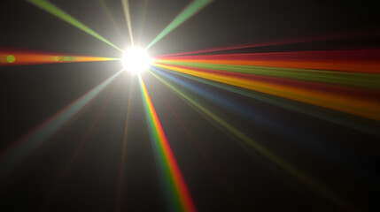 Light refracting through a prism, creating a rainbow of colors that resemble abstract water droplets, ideal for a sustainable water bottle brand.